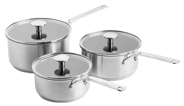 Фото - Набір ковшів KitchenAid з кришками KitchenAid SSS, 16/18/20 см, 1.5/2.1/3.1 л (CC005740-001)