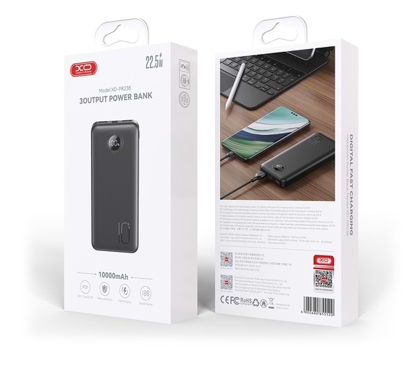Фото - Батарея мобільна XO PR238 - 10000 mAh PD20W + QC22.5W (PR238_Black)
