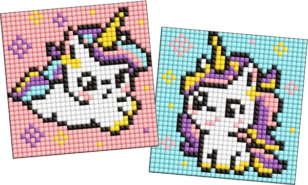 Набір для виготовлення декору Ideyka з алмазною мозаїкою на магнітній основі для дітей Дві одноріжки 9x9 см (AMG1044)