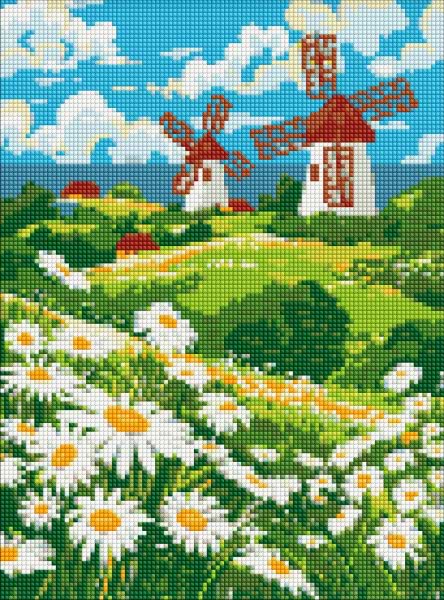 Алмазний живопис Ideyka без підрамника Поле ромашок 30х40 см (AMC8049)