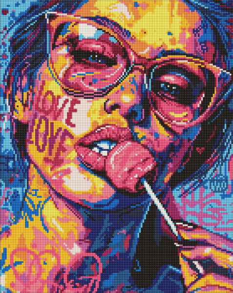 Алмазная живопись Ideyka Девушка с конфетой 40х50 см (AMO8071)