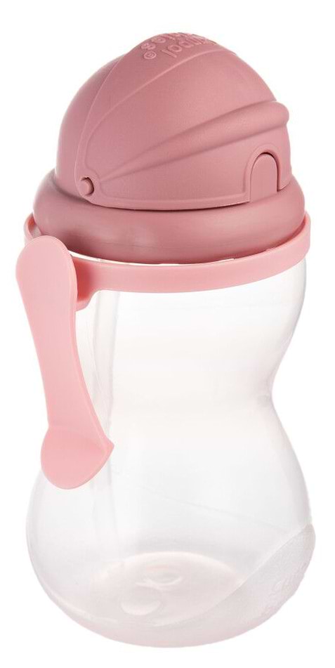 Поильник-непроливайка детский Canpol babies Бидончик со сложной силиконовой трубочкой розовый 370 мл (56/113_pin2)