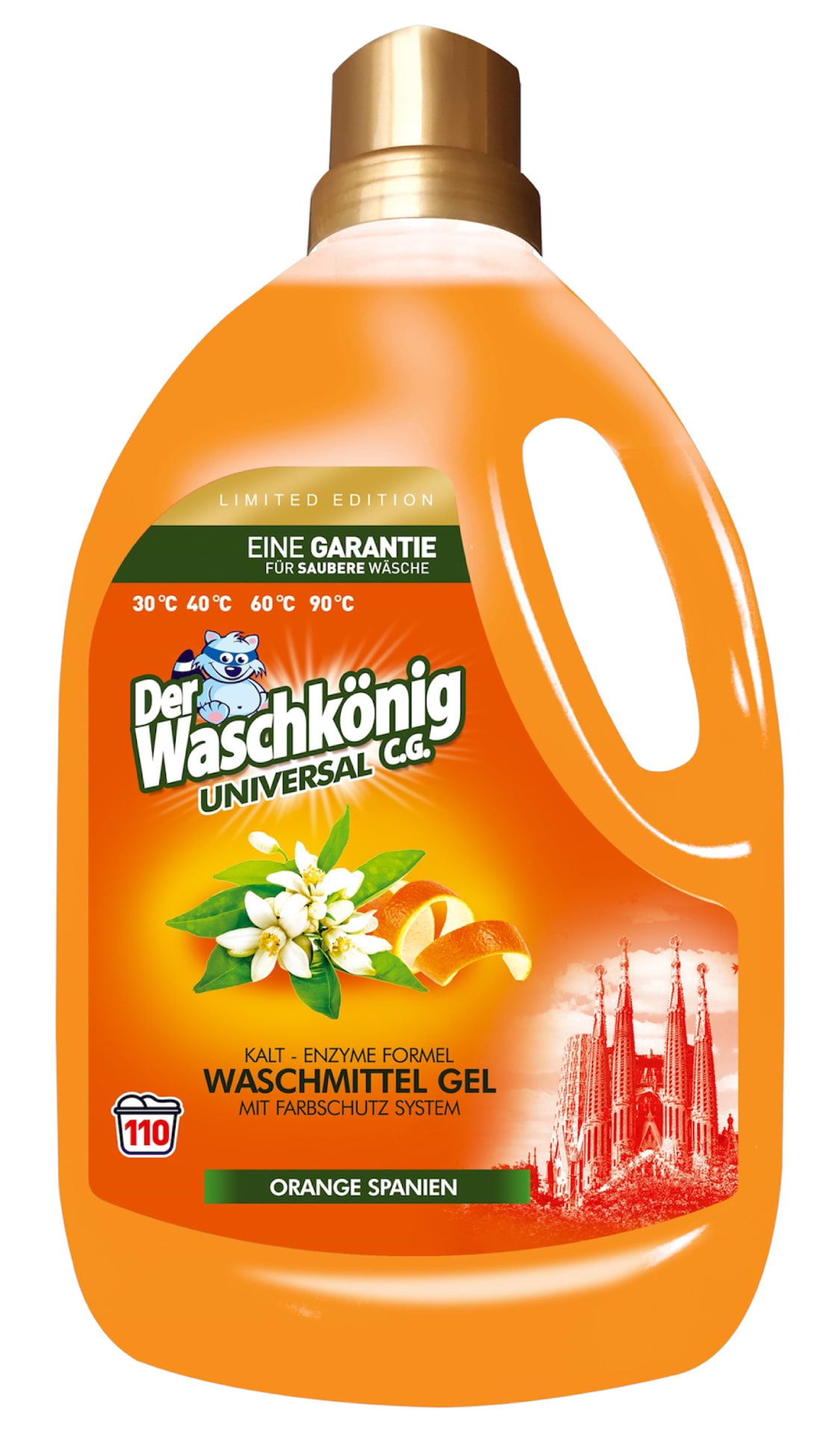 Гель для прання Waschkonig UNIVERSAL ORANGE SPANIEN 3,305 л (4260418936018) - Фото 1