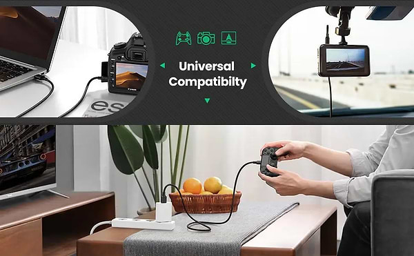 Фото - Адаптер UGREEN US132 USB-А 2.0 Male to Mini USB 5pin Male Cable 0.5m Black (10354)