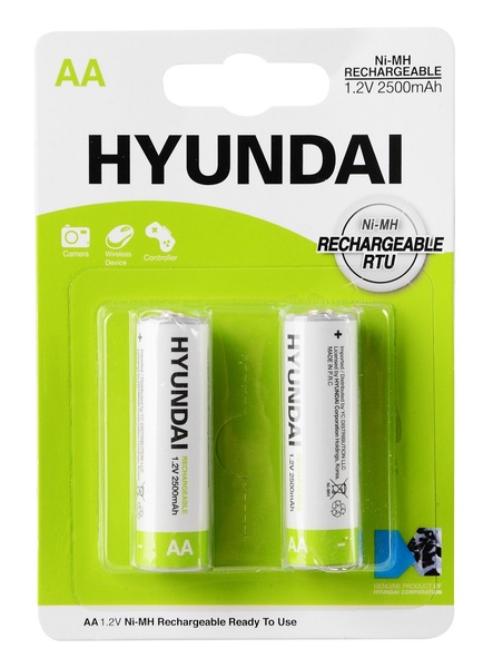 Аккумулятор тип AA Hyundai HR6 2500mAh 2 шт/уп. (HT7005001)