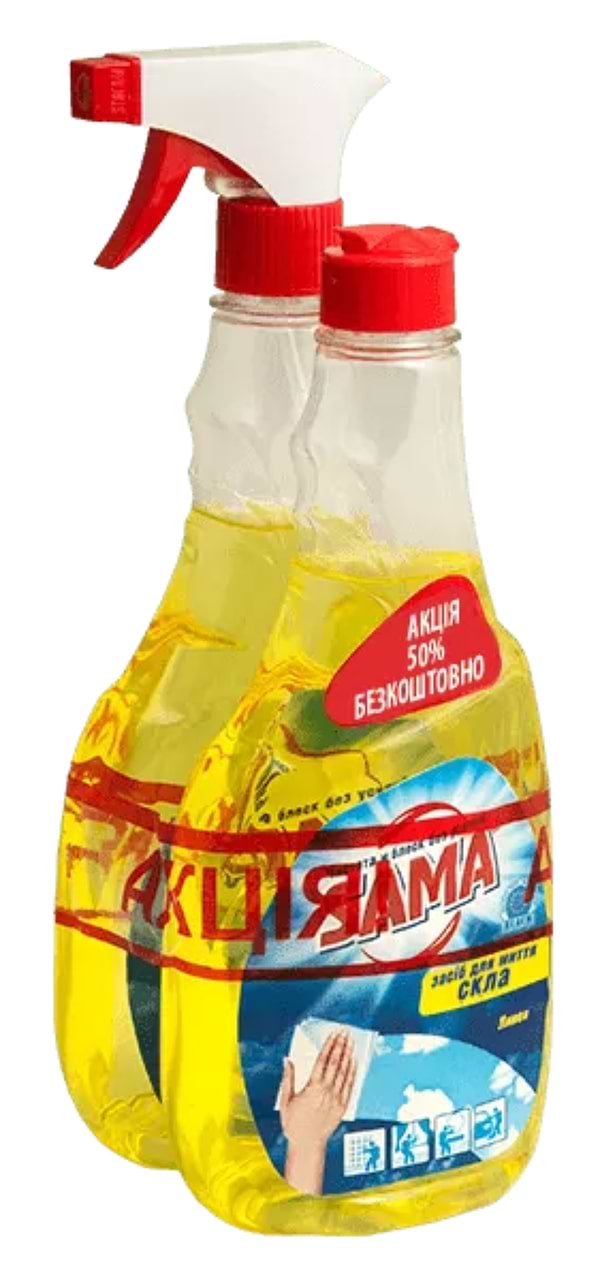 Фото - Чистящее средство для стекла SAMA Лимон с распылителем 500+500 мл Фото - Чистящее средство для стекла SAMA Лимон с распылителем 500+500 мл