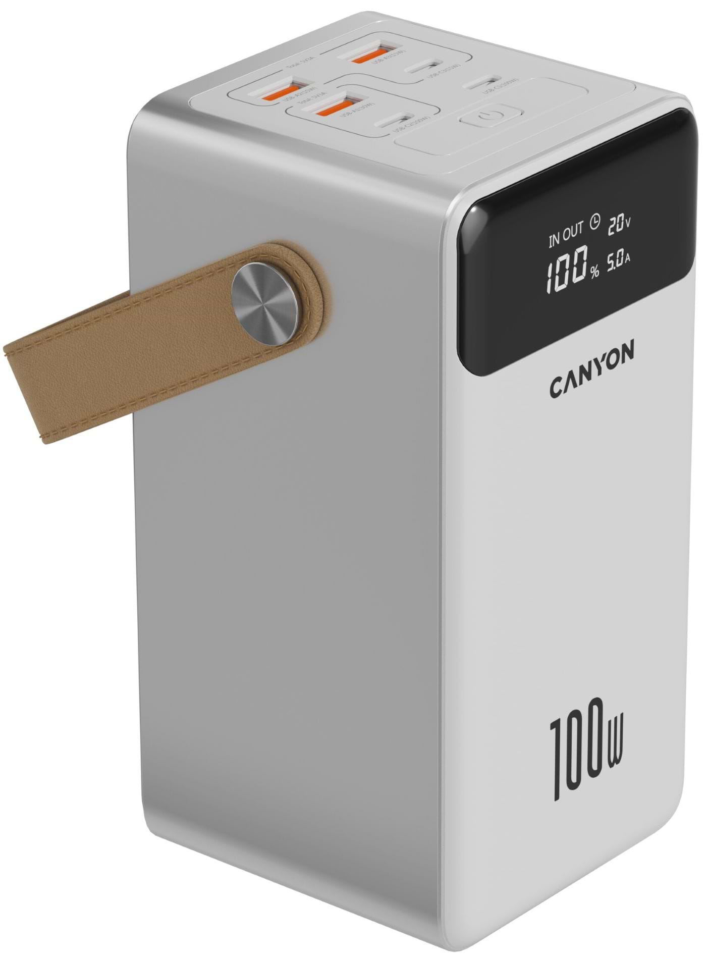 Батарея мобільна Canyon OnPower 610 metal 60000 mAh PD100W White (CNS-CPB610W) - Фото 1