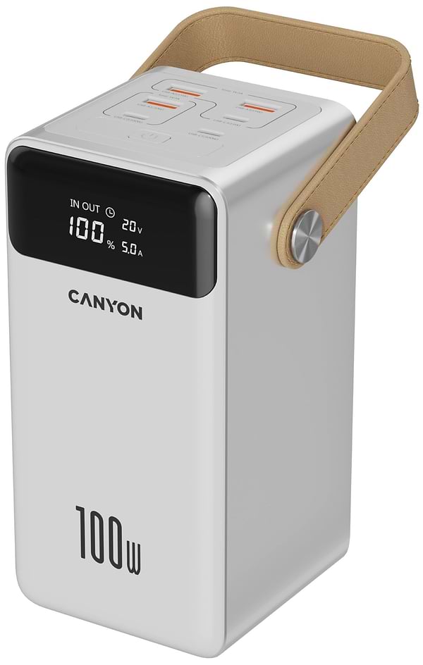 Фото - Батарея мобільна Canyon OnPower 610 metal 60000 mAh PD100W White (CNS-CPB610W)