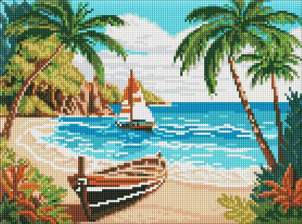 Алмазний живопис Ideyka Узбережжя океану 30х40 см (AMC7837)