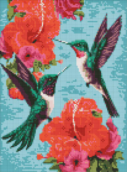 Алмазний живопис Ideyka Смарагдові колібрі 30х40 см (AMC7920)