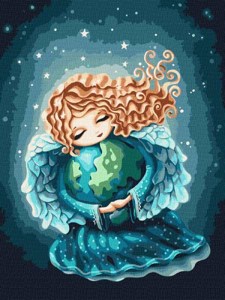 Фото - Картина за номерами Ideyka Ангел землі 30х40 см (KHO6074) Фото - Картина за номерами Ideyka Ангел землі 30х40 см (KHO6074)