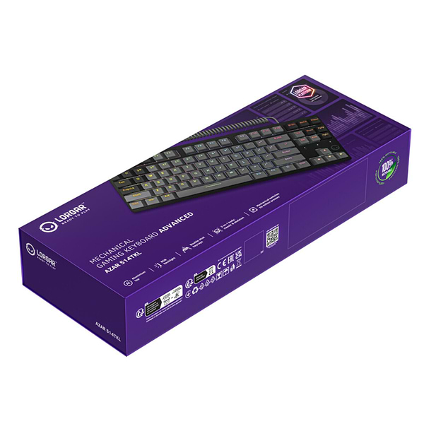 Фото - Клавиатура проводная игровая Lorgar Azar 514TKL EN/UA Mechanical RGB Black (LRG-GK514TKL-BK-UA)