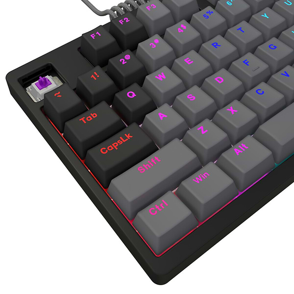 Фото - Клавиатура проводная игровая Lorgar Azar 514TKL EN/UA Mechanical RGB Black (LRG-GK514TKL-BK-UA)