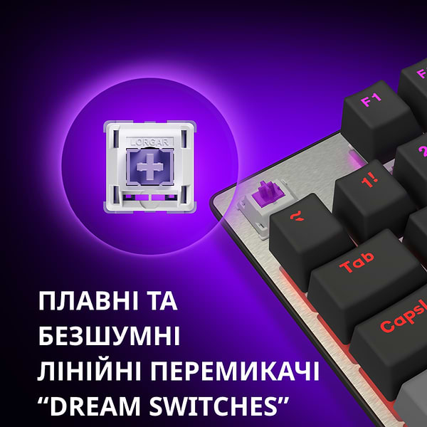 Фото - Клавиатура проводная игровая Lorgar Azar 514TKL EN/UA Mechanical RGB White (LRG-GK514TKL-WH-UA)