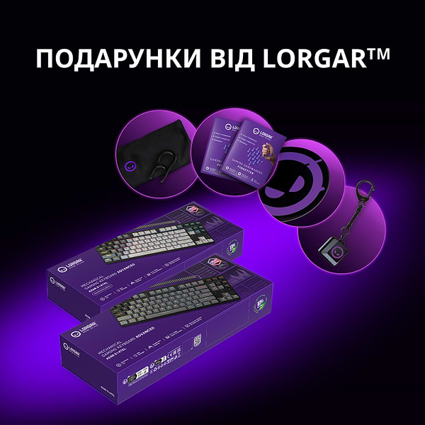 Фото - Клавиатура проводная игровая Lorgar Azar 514TKL EN/UA Mechanical RGB White (LRG-GK514TKL-WH-UA)