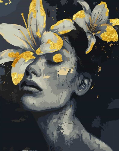 Картина по номерам Santi Девушка с лилиями 40х50 см (955290)