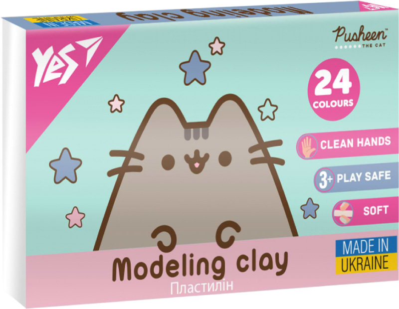 Пластилін класичний YES Pusheen 24  кол. 480 г (540685)