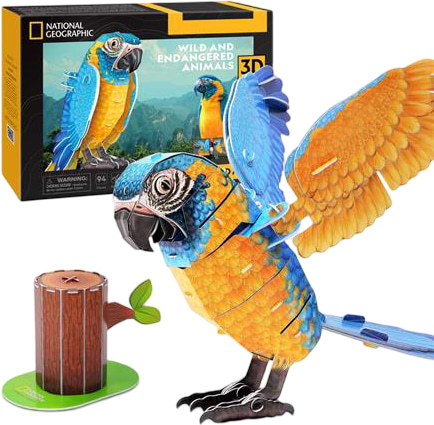 3D пазлы Cubic Fun Исчезающие животные Попугай Ара (DS1097h)