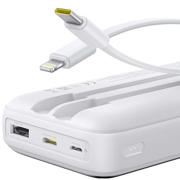 Фото - Батарея мобильная Baseus 20000mAh Lipow 22,5W PD,QC USB-A,MicroUSB,USB-C In/Out, Built-In Lightning/USB-C cable (P10079102213-00)