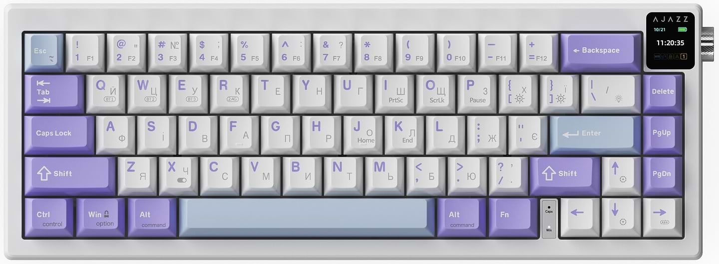 Клавіатура бездротова ігрова Ajazz AK650 Flying Fish Switch (AK650-FF-PWB) - Фото 1
