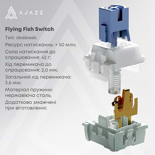 Фото - Клавиатура беспроводная игровая Ajazz AK650 Flying Fish Switch (AK650-FF-PWB)