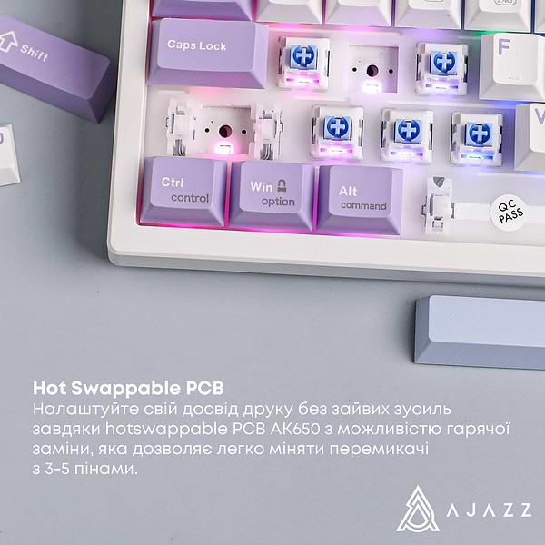 Фото - Клавиатура беспроводная игровая Ajazz AK650 Flying Fish Switch (AK650-FF-PWB)