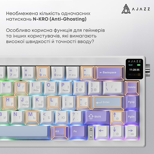Фото - Клавиатура беспроводная игровая Ajazz AK650 Flying Fish Switch (AK650-FF-PWB)