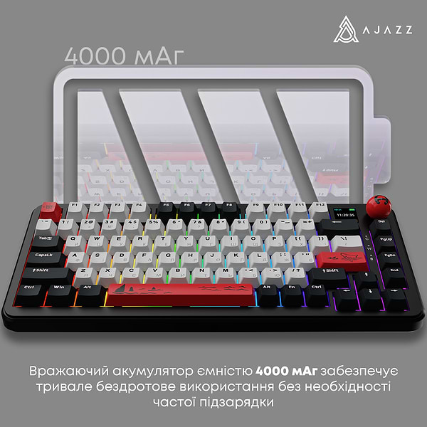 Фото - Клавіатура бездротова ігрова Ajazz AK820 MAX Avocado Switch (AK820MAX-AS-BG)