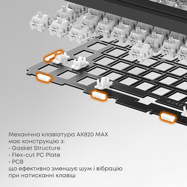 Фото - Клавіатура бездротова ігрова Ajazz AK820 MAX Avocado Switch (AK820MAX-AS-OW)