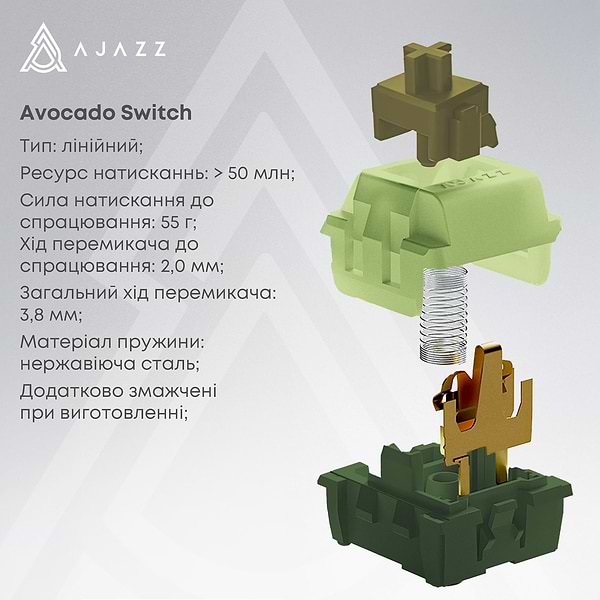 Фото - Клавіатура бездротова ігрова Ajazz AK820 MAX Avocado Switch (AK820MAX-AS-OW)