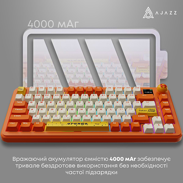 Фото - Клавіатура бездротова ігрова Ajazz AK820 MAX Avocado Switch (AK820MAX-AS-OW)