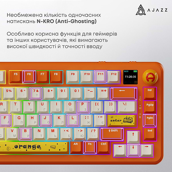 Фото - Клавіатура бездротова ігрова Ajazz AK820 MAX Avocado Switch (AK820MAX-AS-OW)