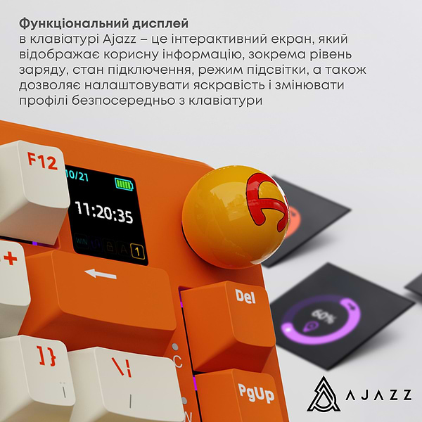 Фото - Клавіатура бездротова ігрова Ajazz AK820 MAX Avocado Switch (AK820MAX-AS-OW)