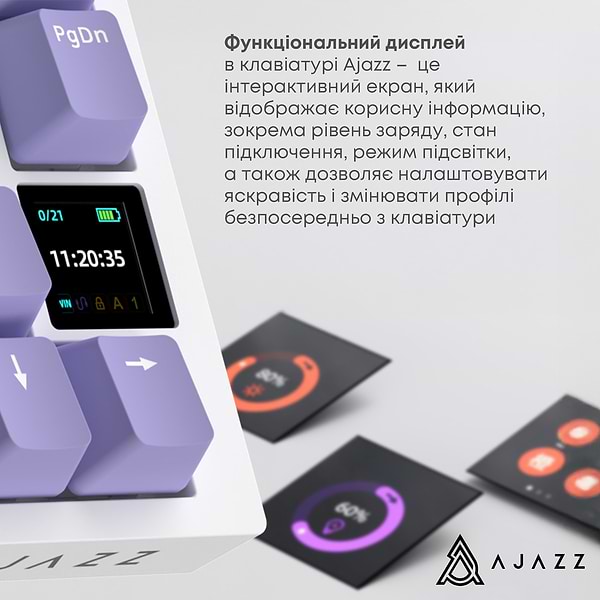 Фото - Клавиатура беспроводная игровая Ajazz AK820 Pro Flying Fish Switch (AK820PRO-FF-PWB)