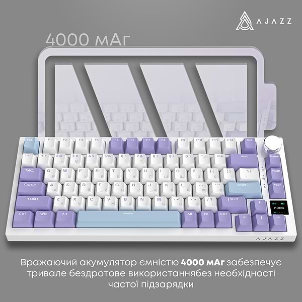 Фото - Клавиатура беспроводная игровая Ajazz AK820 Pro Flying Fish Switch (AK820PRO-FF-PWB)