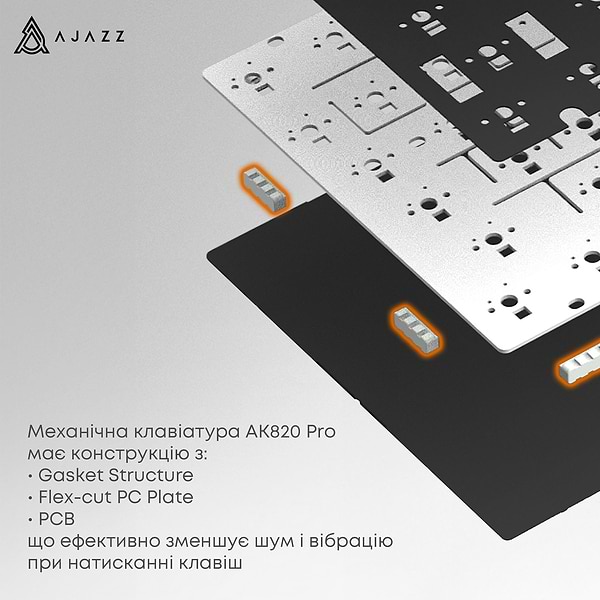Фото - Клавіатура бездротова ігрова Ajazz AK820 Pro Gift Switch (AK820PRO-G-BGY)