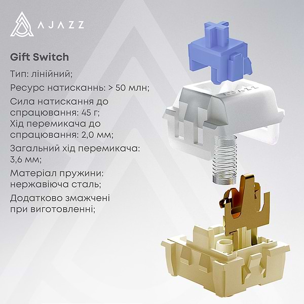 Фото - Клавіатура бездротова ігрова Ajazz AK820 Pro Gift Switch (AK820PRO-G-BGY)