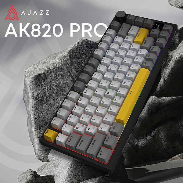Фото - Клавіатура бездротова ігрова Ajazz AK820 Pro Gift Switch (AK820PRO-G-BGY)