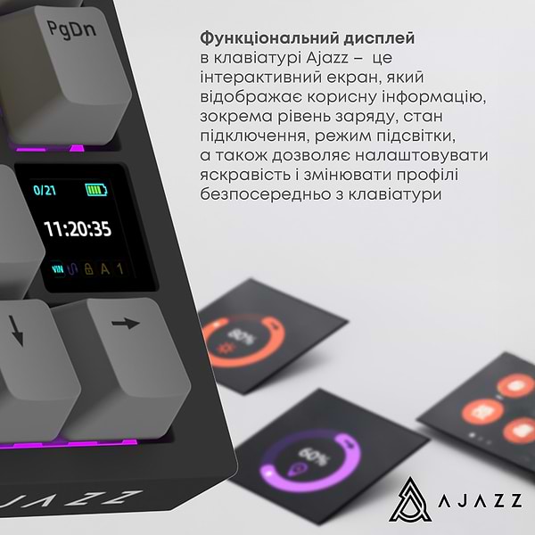Фото - Клавіатура бездротова ігрова Ajazz AK820 Pro Gift Switch (AK820PRO-G-BGY)