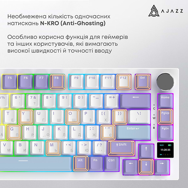 Фото - Клавіатура бездротова ігрова Ajazz AK820 Pro Gift Switch (AK820PRO-G-PWB)