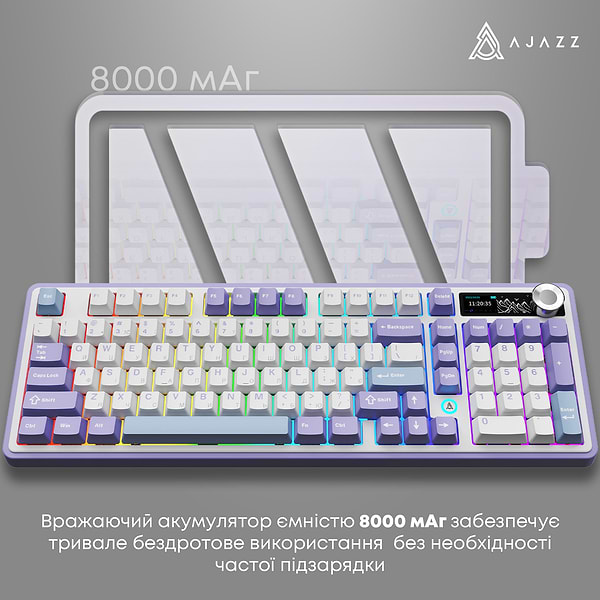 Фото - Клавиатура беспроводная игровая Ajazz AK980 Clear Sky Switch (AK980-CS-PWB)