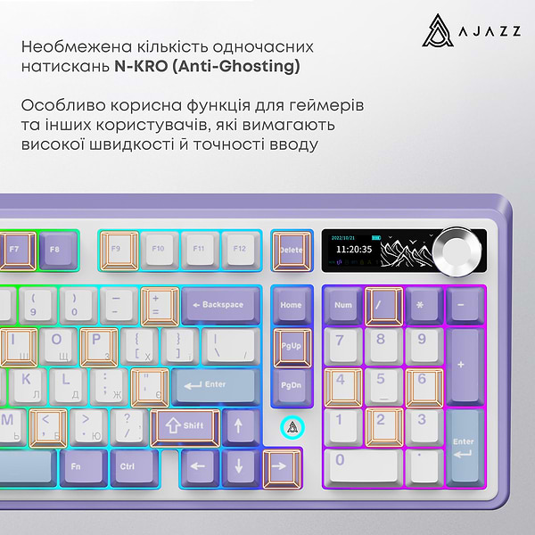 Фото - Клавиатура беспроводная игровая Ajazz AK980 Clear Sky Switch (AK980-CS-PWB)