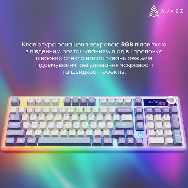 Фото - Клавиатура беспроводная игровая Ajazz AK980 Clear Sky Switch (AK980-CS-PWB)