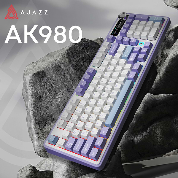 Фото - Клавиатура беспроводная игровая Ajazz AK980 Clear Sky Switch (AK980-CS-PWB)