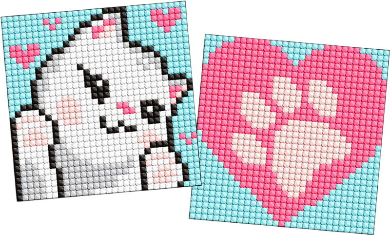 Набір для виготовлення декору Ideyka з алмазною мозаїкою на самоклеючій основі для дітей Білі лапки 9x9 см (AMS1045)