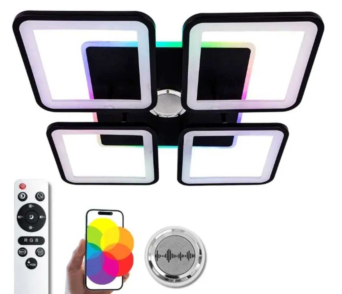 Люстра VALESO с музыкальной колонкой и RGB YZD1268 Black