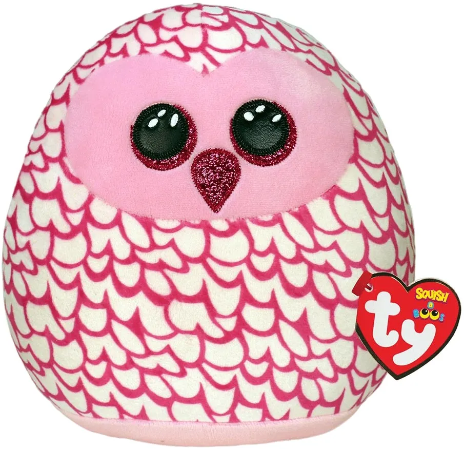 Мягкая игрушка подушка TY SQUISH-A-BOOS Розовая сова "PINKY" 20 см (39300)