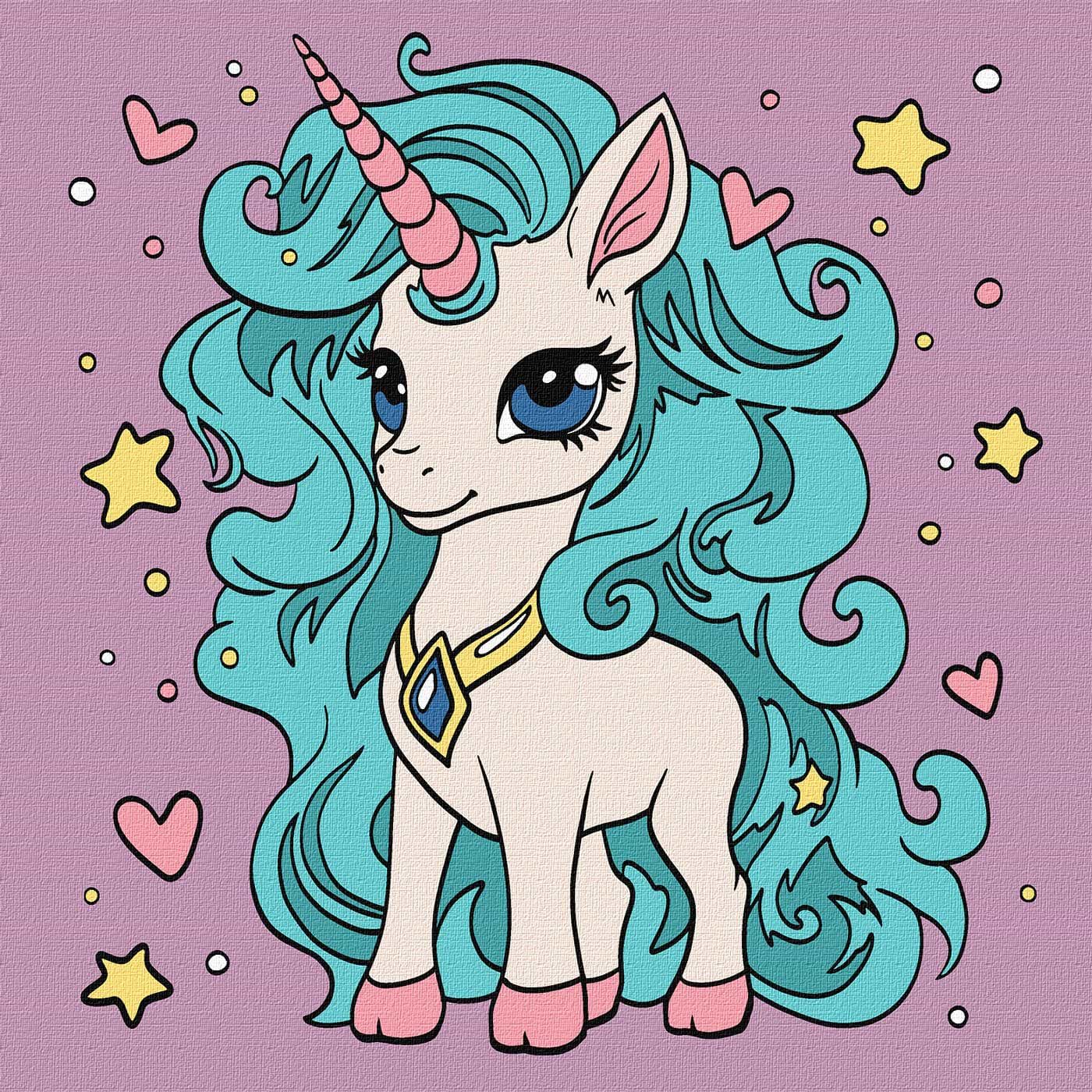 Картина по номерам Ideyka Фантастическая единорожка 25х25 см (KHO6102)