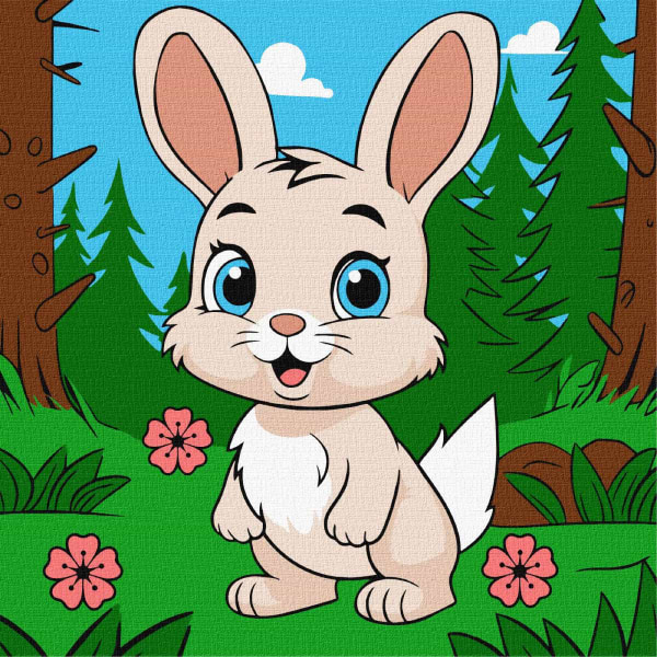 Фото - Картина за номерами Ideyka Чарівний зайчик 25х25 см (KHO6112)