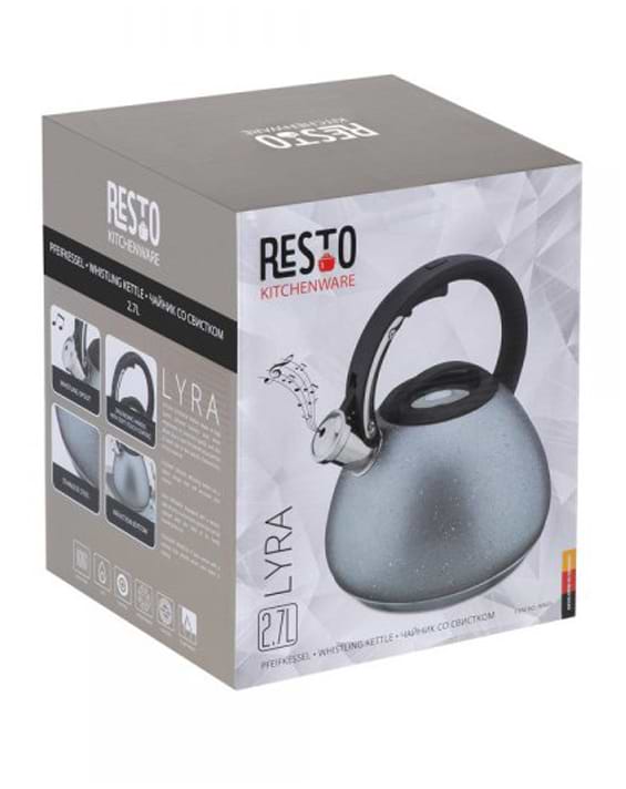 Фото - Чайник металевий RESTO Lyra 2.7 л Gray (90605)